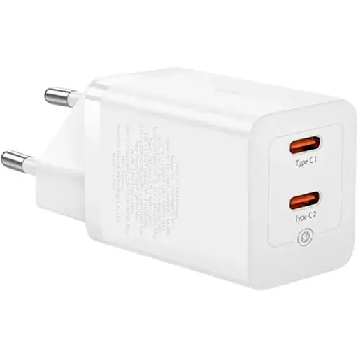 Блок зарядний пристрій Baseus GaN5 Pro Wall charger 2 Type-C 40 W (CCGP180102) білий - фото 1