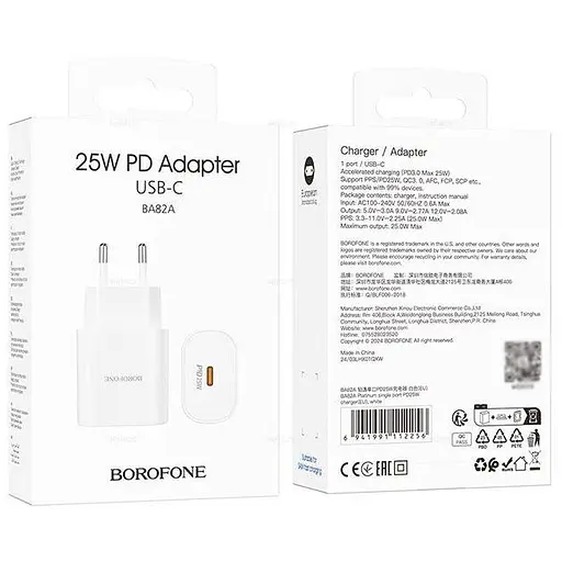 Сетевое зарядное устройство Borofone BA82A 1 х Type-C PD25W - фото 2