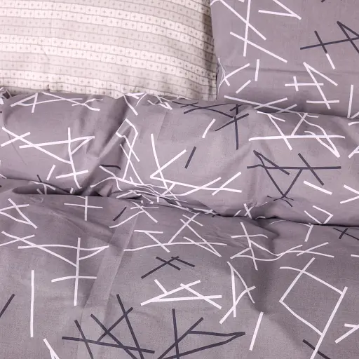 Комплект постільної білизни MirSon Scandi Lines Ranforce Elite 160х220 см сірий (2200012434383) - фото 3