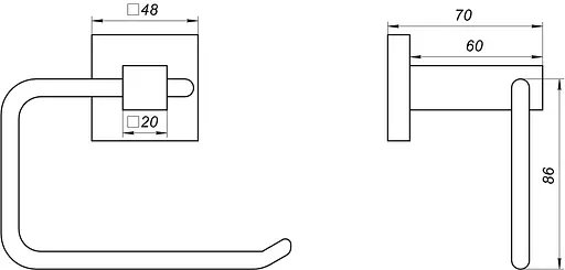 Тримач туалетного паперу Globus Lux SQ 9416 Хром матовий - фото 3