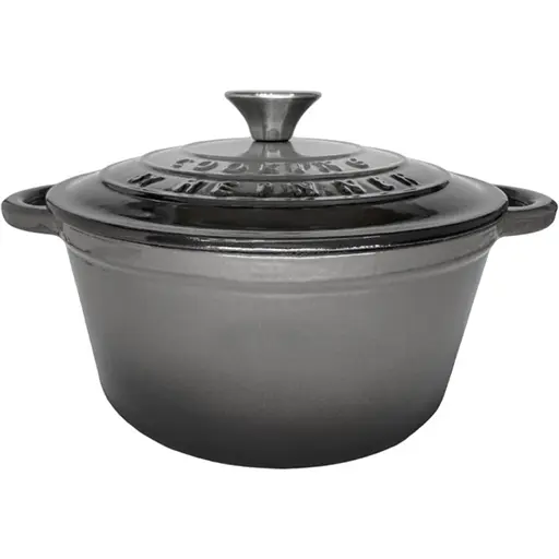 Каструля з кришкою Heinner Marble Grey чавунна емалірована сірий мармур (HR-ZVC-C22)