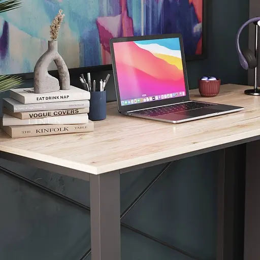 Письмовий стіл Ferrum-decor Драйв 750x1000x600 Чорний метал ДСП Дуб Сан-Марино 32 мм (FRD-103297) - фото 2