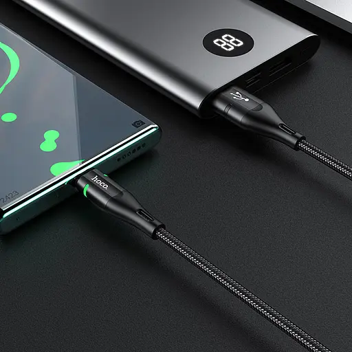 Дата кабель Hoco U93 "Shadow" Type-C (1.2 m) Чорний - фото 6