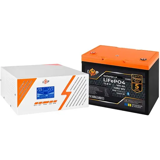 Джерело безперебійного живлення (ДБЖ) LogicPower LPM-PSW-1500VA + АКБ LiFePO4 1280Wh Smart BT (36812) [125161] - фото 2