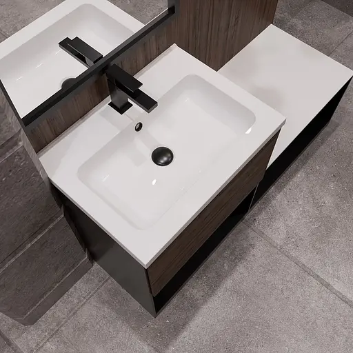 Раковина матова врізна Amidicon Rodeo 70 700x450 з литого каменю RODEO_70_MAT, Білий матовий - фото 7