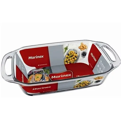 Деко прямокутне Marinex із жароміцного скла з ручками 2.1 л (6339)