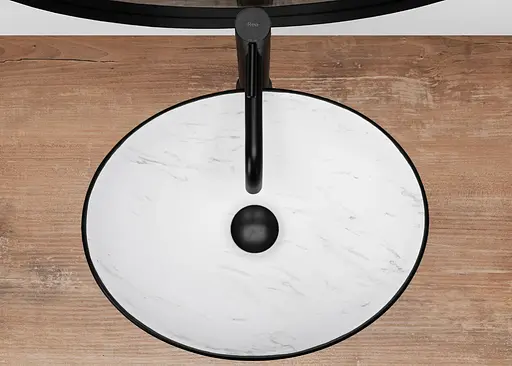 Умивальник Rea Sofia накладний black calala matt REA-U6203, Чорний матовий - фото 4