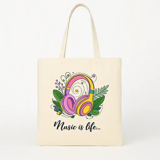 Набор, экосумка-раскраска, «Music is Life», хлопок 220 г/м2, 38х42см, ROSA Talent [CD] - фото 3