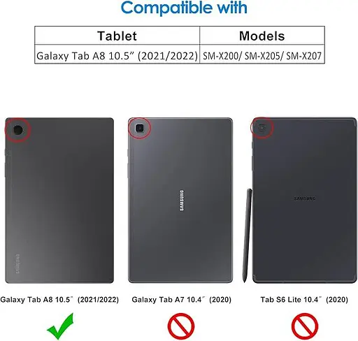 Чехол JETech для Samsung Galaxy Tab A8 10,5 дюймов - фото 3