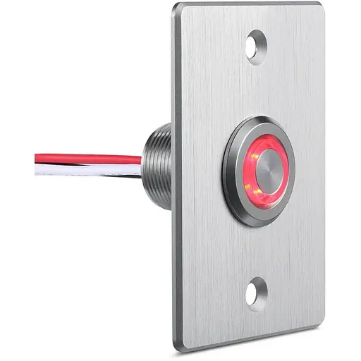 Димер для освітлення RV Boat 12V PWM Low Side Button 6A алюмінієвий з червоним кільцевим