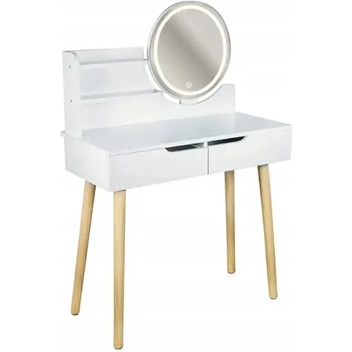 Туалетний столик Jumi Scandi LED підсвітка, з шухлядами, білий - фото 5