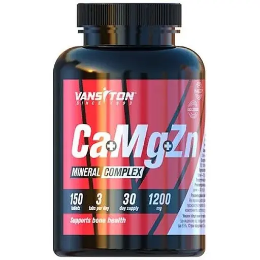 Вітаміни та мінерали Vansiton Calcium Magnesium Zinc, 150 таблеток
