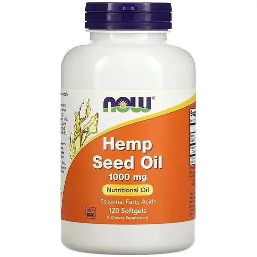 Натуральная добавка NOW Hemp Seed Oil 1000 mg, 120 капсул