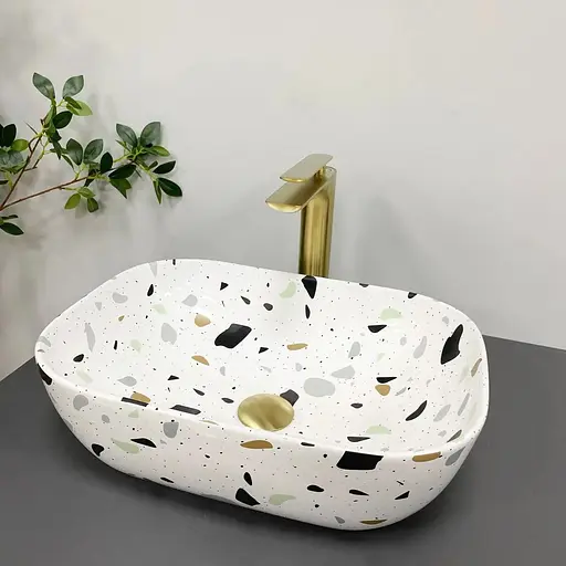 Умивальник VBI Ravenna terazzo glossy накладний VBI-011219, Цветной - фото 1
