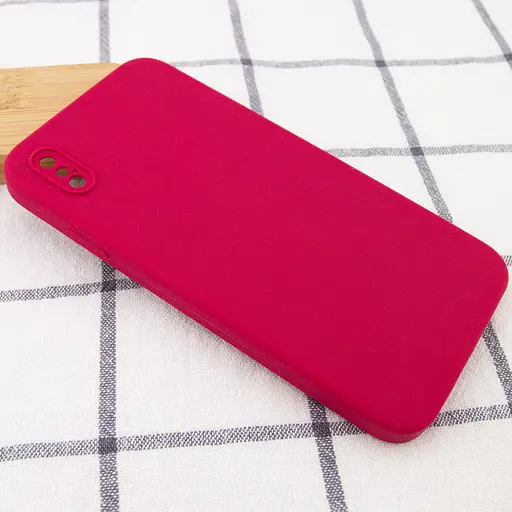Чохол Epik Silicone Case Square Full Camera Protective AA No Logo для Apple iPhone XS Max 6.5 Червоний/Rose Red - фото 2