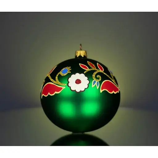 Набір ялинкових прикрас Різдвяні історії Опішнянський розпис 3 кулі скло (4820001154887) - фото 7