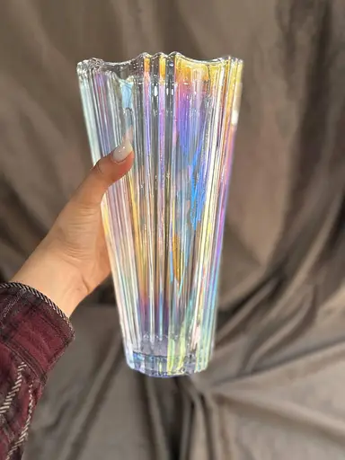 Ваза для цветов Хайнань Olens 102-546 стеклянная 12x25 см Прозрачная - фото 3