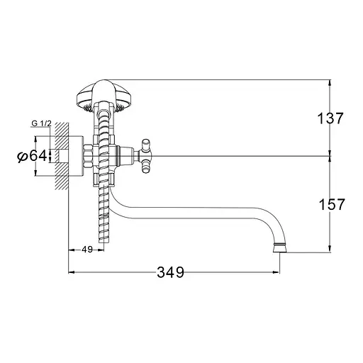 Змішувач для ванни TROYA JIM7-A721 двовентильний 30412 - фото 2