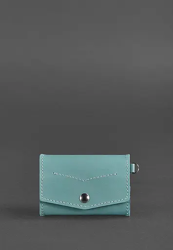 Женская кожаная монетница с клапаном 1.0 бирюзовая. - фото 2