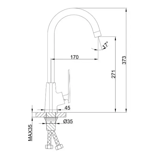 Змішувач для кухні Frap F4057 - фото 6