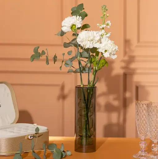 Ваза для квітів скляна двошарова 24 см, зелений Flower Season HP-10-25 - фото 2