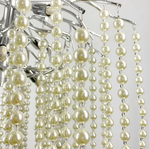 Чарівна люстра в хромі Pearl selection Ø 80 см | Line F | Арт. 723D-800 CH+WT - фото 2