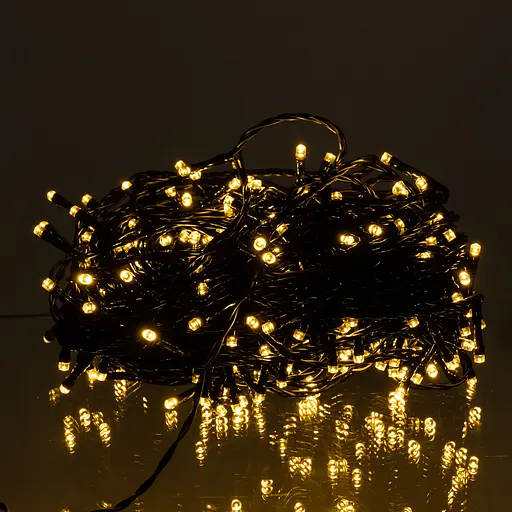 Новорічна гірлянда вулична GarlandoPro 30 м 300 LED сонячна батарея чорний провід Жовтий SB300L30MBY