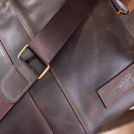 Чоловіча шкіряна сумка SHVIGEL 35х27х7,5 см sum0012483 - фото 8