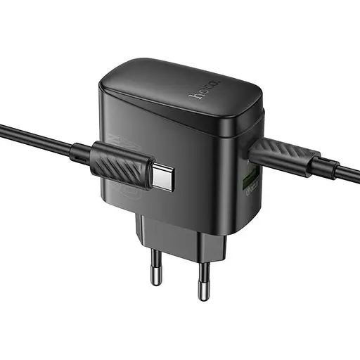 Адаптер зарядное устройство с боковыми выходами Hoco CS63A Bright 65 W (2 порта 1 A1C) + кабель C-C - фото 4
