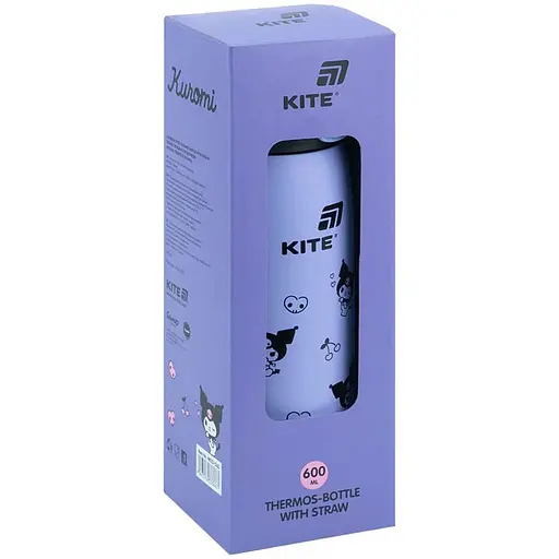 Термос с трубочкой Kite Kuromi 600 мл (HK25-1262) - фото 4