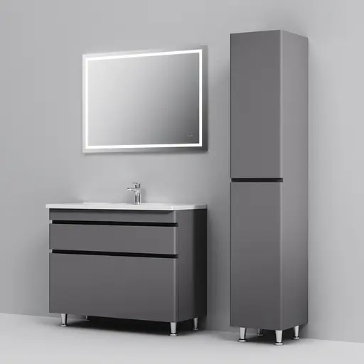 Тумба з умивальником AM.PM Hit 100 см графіт матовий M93A-FSX01002-WC01002GM38 Графіт - фото 6