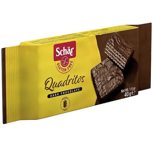 Вафлі з какао в темному шоколаді Dr. Schaer Quadritos 40 г