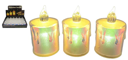 Свічка декоративна світлодіодна голографічна, LED, 6.5 см, пластик