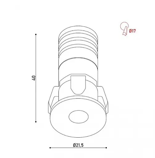 Світильник точковий врізний KLOODI KD-MINI22 1W 2.7K BK - фото 2