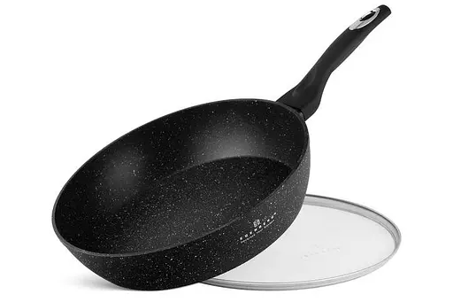 Сковорода с мраморным покрытием Edenberg EB-5713 сковорода с крышкой 20 см Черный - фото 3