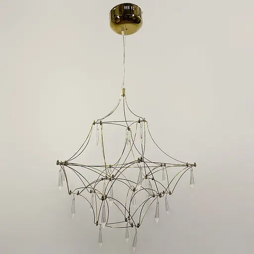 Дизайнерська невагома золота люстра d60 см | Арт. MJ 158-600 Titanium | Line F - фото 7