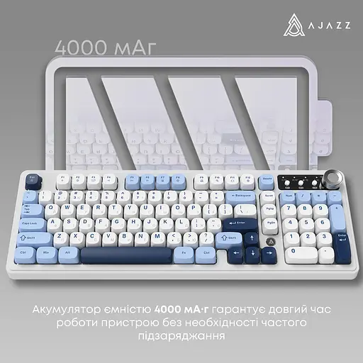 Клавіатура бездротова Ajazz AF98 PLUS White (AF98-PLUS-GB) - фото 10