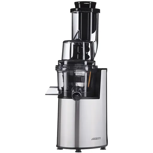 ARDESTO Соковитискач шнековий 200Вт, чаша-0.6л, макуха-0.6л, пластик/метал, сріблясто-чорний