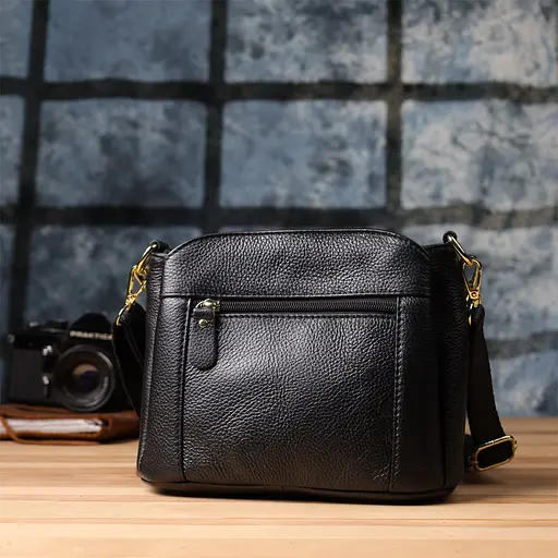 Классическая кожаная сумка для женщин Vintage с тремя отделениями 22.5х16.5х11.5 см sum0027625 - фото 10