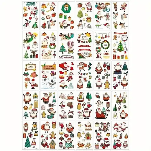 Набор детских временных тату Рождество и Новый год № 1 tattoo-mini-set-cmas-30-1