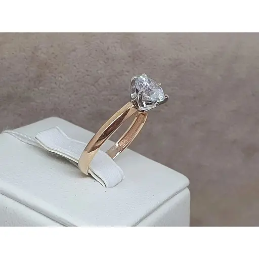 Золоте кільце Харківська ювелірна фабрика з фіанітом. 700402 16,5 - фото 3