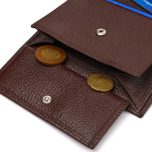 Мужской кожаный кошелек Canpellini 10х13х1 см acs0025700 - фото 5