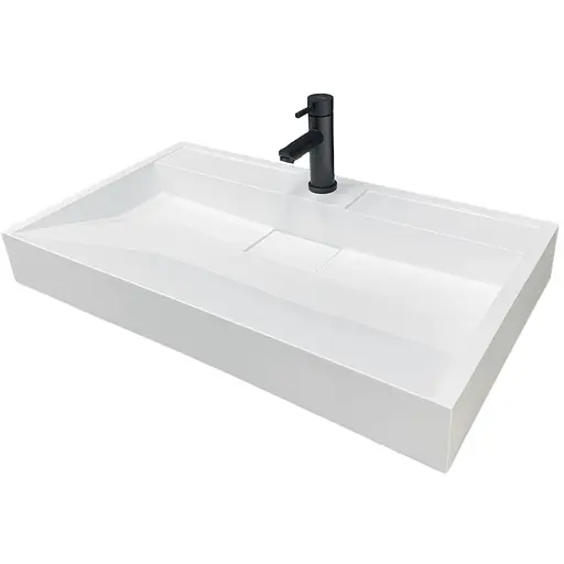 Раковина Adamant умывальник VISION искусственный камень прямоугольная - фото 1