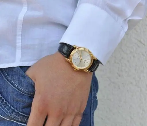 Наручные кварцевые часы для мужчины на черном кожаном ремешке Япония Casio MTP-1154Q-7AEF (модуль №1330) - фото 4