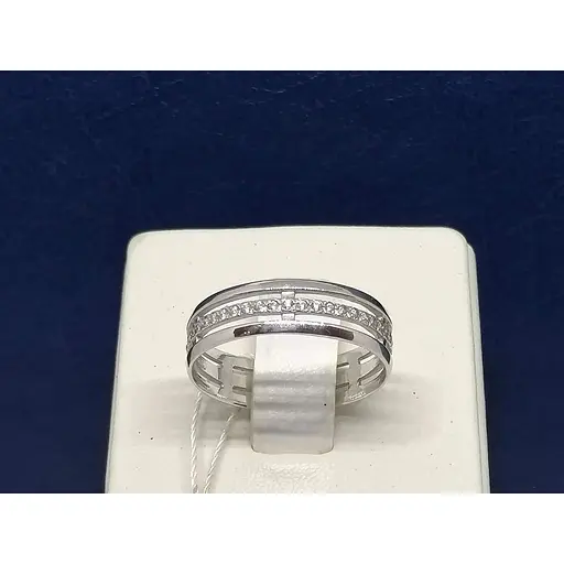 Золоте кільце Імперія золота з фіанітами. КВ1016БИ 18,5 - фото 3