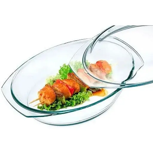 Утятница Rocco Simax из термостойкого стекла 2.4 л с крышкой 1.2 л