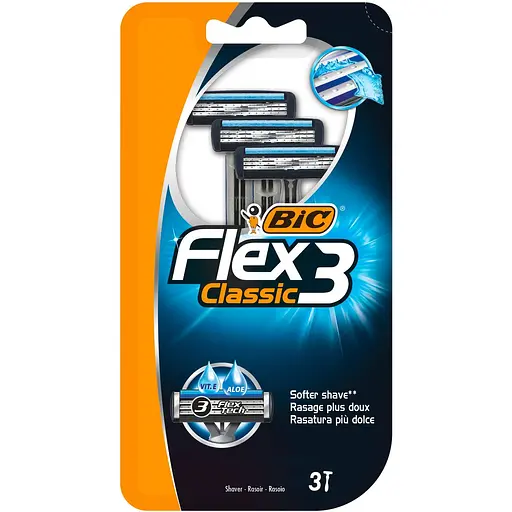 Набор одноразовых станков BIC Flex 3 Classic 3 лезвия 3 шт. (646178) - фото 5