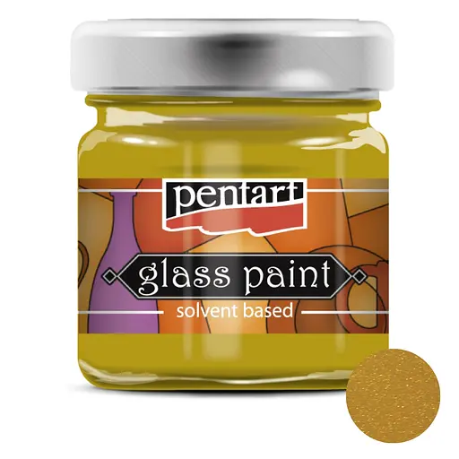 Краска витражная Pentart на основе раствора холодной фиксации Золотой 30 мл - фото 1