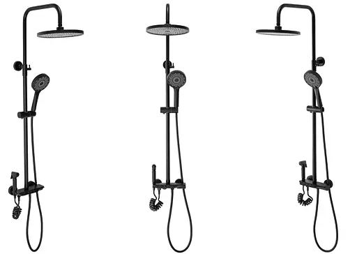 Душовя система Rea Max з термостатом та виливом black REA-P6615, Чорний - фото 2