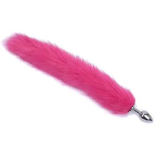 Анальна пробка з хвостом SKN-L02, Малиновый